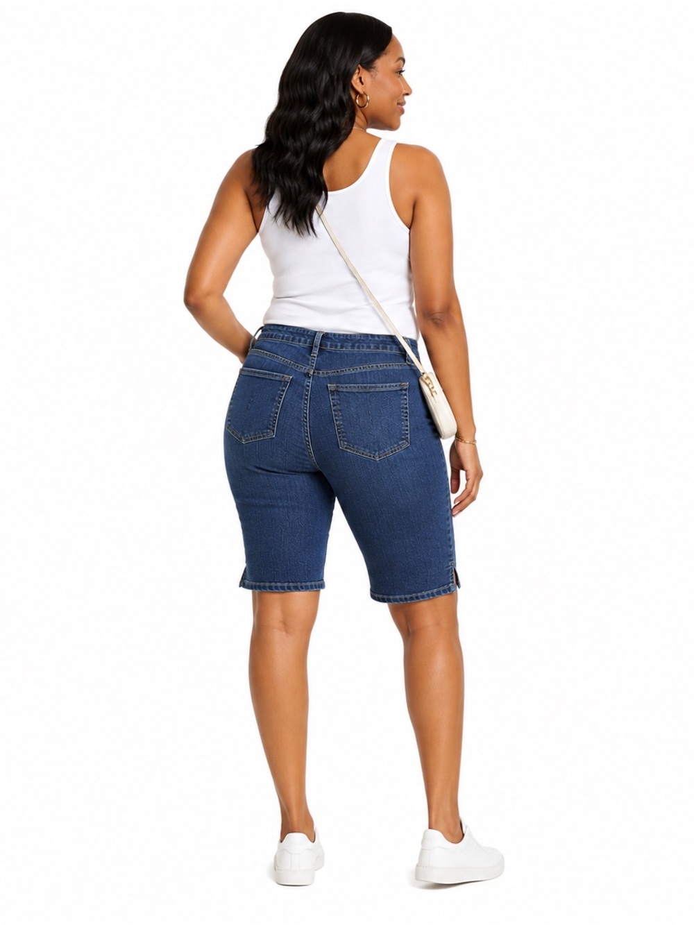 Riders by Lee Blue Stretch Mid Rise Bermuda Denim Jean
Shorts Size 14 - Picture 2 of 7
